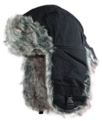 Czapka z Nausznikami, Czarna Zimowa z Futerkiem, Ciepła, z Kożuchem, Męska -JAREK. Czarne czapki zimowe Jarek, bez wzorów, z bawełny. Za 59.00 zł.
