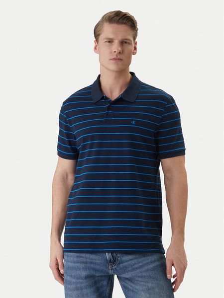 Calvin Klein Jeans Polo LV04RF216G Granatowy Regular Fit. Niebieskie koszulki polo Calvin Klein Jeans, m, bez wzorów, z bawełny, bez kołnierzyka, bez ramiączek. Za 214.99 zł.