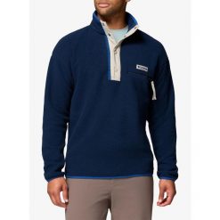 Bluza bez kaptura Columbia Helvetia II Half Snap Fleece. Niebieskie bluzy Columbia, bez wzorów, bez kaptura. Za 309.69 zł.