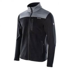 Bluza sportowa męska Hi-Tec Hanis 350. Czarne bluzy bez kaptura Hi-tec, l, bez wzorów, bez kaptura. Za 185.12 zł.