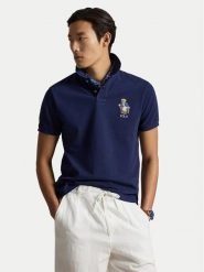 Polo Ralph Lauren Polo 710B18546001 Granatowy Regular Fit. Niebieskie koszulki polo Polo Ralph Lauren, m, bez wzorów, z bawełny, bez kołnierzyka, bez ramiączek. Za 989.99 zł.