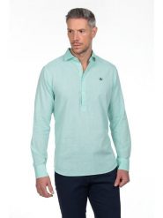 The Time of Bocha Koszula - Regular fit - w kolorze turkusowym rozmiar: S. Niebieskie koszule The Time of Bocha, s, bez wzorów, bez kołnierzyka, bez ramiączek. Za 173.99 zł.