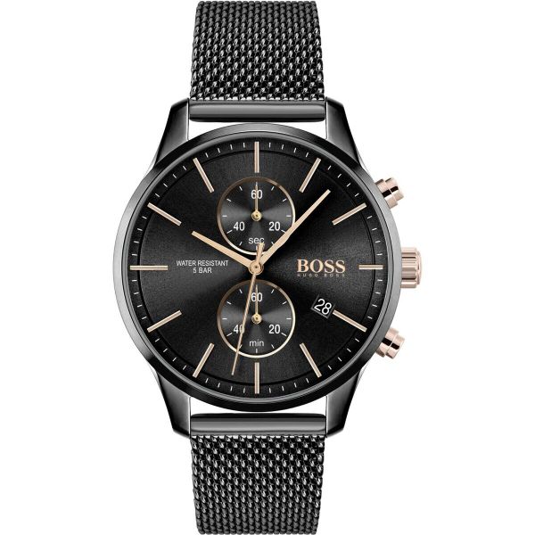 Zegarek Męski Hugo Boss 1513811. Czarne zegarki HUGO BOSS, ze stali. Za 1,388.64 zł.