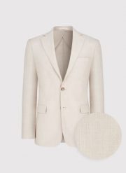 PAO LORENTE - Beżowa marynarka garniturowa z lnem. Brązowe garnitury Pako Lorente, m, bez wzorów, z elastanu. Za 649.99 zł.