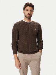 Gant Sweter 8050601 Brązowy ciemny Regular Fit. Brązowe swetry rozpinane GANT, m, bez wzorów, z bawełny, bez kołnierzyka, bez ramiączek. Za 526.99 zł.