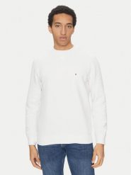 Tommy Hilfiger Bluza Essential MW0MW37232 Biały Regular Fit. Białe bluzy Tommy Hilfiger, m, bez wzorów, z bawełny, bez kaptura. Za 249.99 zł.