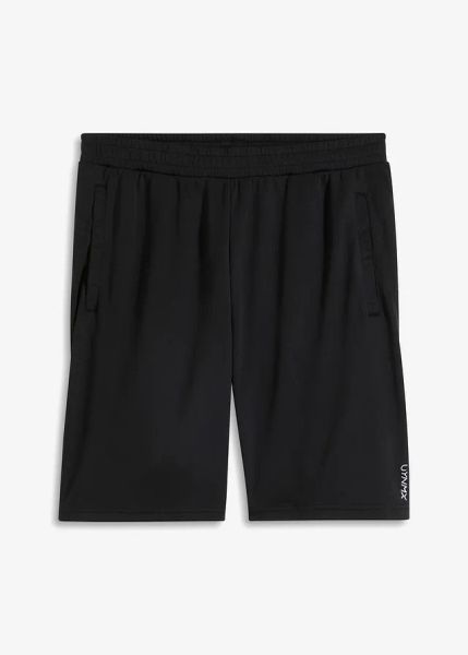 Szorty sportowe, szybkoschnące. Czarne krótkie spodenki sportowe bonprix, m, bez wzorów. Za 44.99 zł.