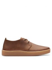 Clarks Półbuty Clarkwood Low 26176866 Brązowy. Brązowe eleganckie półbuty Clarks, bez wzorów, ze skóry, bez obcasa, bez zapięcia. Za 429.99 zł.