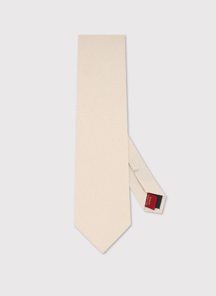 PAKO LORENTE – Jedwabny beżowy krawat. Brązowe krawaty i muchy Pako Lorente, bez wzorów, z jedwabiu. Za 149.99 zł.