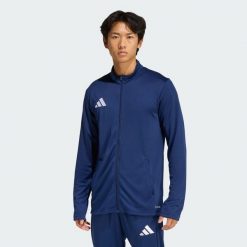 Bluza dresowa Entrada26. Białe kurtki treningowe Adidas, bez wzorów, z dresówki, bez kaptura, na fitness i siłownię. Za 179.00 zł.