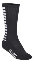 Skarpety piłkarskie treningowe męskie długie Select Striped czarne. Czarne skarpetki sportowe Select, bez wzorów, z bawełny. Za 90.00 zł.
