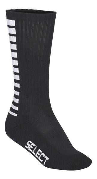 Skarpety piłkarskie treningowe męskie długie Select Striped czarne. Czarne skarpetki sportowe Select, bez wzorów, z bawełny. Za 90.00 zł.