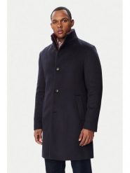 Tommy Hilfiger Płaszcz wełniany MW0MW40767 Granatowy Regular Fit. Niebieskie płaszcze Tommy Hilfiger, na zimę, m, bez wzorów, z wełny, bez kaptura. Za 1,699.00 zł.