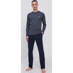 Emporio Armani - Piżama. Niebieskie piżamy Emporio Armani, l, bez wzorów, z materiału, bez ramiączek. Za 519.90 zł.