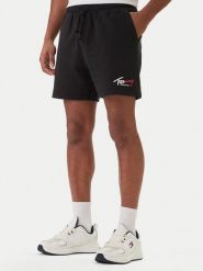 Tommy Jeans Szorty sportowe Signature DM0DM23017 Czarny Regular Fit. Czarne krótkie spodenki sportowe Tommy Jeans, m, bez wzorów, z bawełny. Za 249.99 zł.