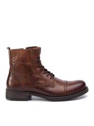 Jack&Jones Kozaki Jfwrussel 12156000 Brązowy. Brązowe kozaki Jack&Jones, bez wzorów, ze skóry, bez obcasa, bez zapięcia. Za 229.99 zł.