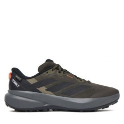 Trekkingi adidas. Zielone buty trekkingowe Adidas, bez wzorów, z gore-texu, bez zapięcia. Za 529.99 zł.