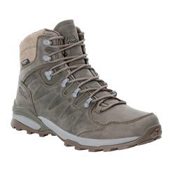 Buty trekkingowe męskie Jack Wolfskin Refugio Prime Texapore Mid. Brązowe buty turystyczne Jack Wolfskin, bez wzorów, z gumy, bez zapięcia, trekkingowe. Za 711.99 zł.