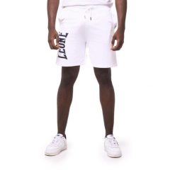 Bluza z bawełna z sznurek regulacyjny na co dzień. Białe szorty LEONE 1947 APPAREL, bez wzorów, z bawełny, sportowe. Za 96.83 zł.