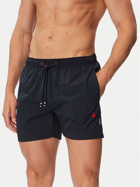 Beverly Hills Polo Club Szorty kąpielowe P-SS26M-UNION-0298 Granatowy Regular Fit. Niebieskie kąpielówki Beverly Hills Polo Club, m, bez wzorów, z syntetyku. Za 159.99 zł.