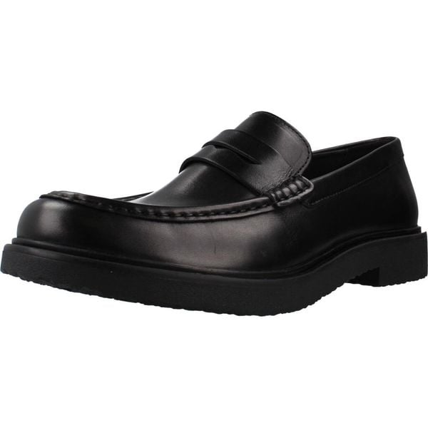 Buty GEOX U MASSIMIANO Czarny. Czarne buty turystyczne Geox, bez wzorów, ze skóry, bez zapięcia, na fitness i siłownię. Za 359.99 zł.