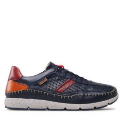 Półbuty Pikolinos. Niebieskie eleganckie półbuty Pikolinos, bez wzorów, bez obcasa, bez zapięcia. Za 479.99 zł.
