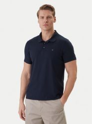 Calvin Klein Polo LV04LF200G Granatowy Slim Fit. Niebieskie koszulki polo CALVIN KLEIN, m, bez wzorów, z bawełny, bez kołnierzyka, bez ramiączek. Za 289.99 zł.