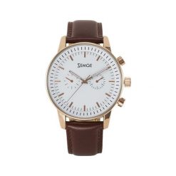 Zegarek Zemge Zegarek męski z kolekcji CLASSIC Brązowy/Rose Gold ZC1007 uniwersalny. Brązowe zegarki Zemge. Za 332.10 zł.