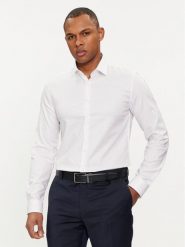 Calvin Klein Koszula Micro Dot K10K112884 Biały Slim Fit. Białe koszule CALVIN KLEIN, m, bez wzorów, z bawełny, bez kołnierzyka, bez ramiączek. Za 249.99 zł.