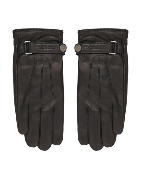 Calvin Klein Rękawiczki Męskie Logo Strap LV04D8035G Czarny. Czarne rękawiczki CALVIN KLEIN, bez wzorów, ze skóry. Za 369.99 zł.