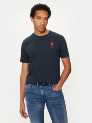 U.S. Polo Assn. T-Shirt MUP3311 Granatowy Slim Fit. Niebieskie koszulki polo U.S. Polo Assn., m, bez wzorów, z bawełny, bez kołnierzyka, bez ramiączek. Za 109.99 zł.