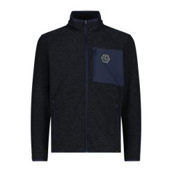 Bluza polarowa męska CMP 35H3907 Melange Knitted. Szare bluzy z kapturem CMP, m, bez wzorów, z gumy, z kapturem. Za 269.99 zł.