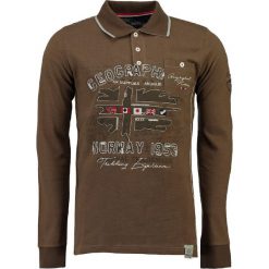 Koszulka polo "Kolduc" w kolorze szarobrązowym. Koszulki polo marki Geographical Norway, z aplikacjami, z bawełny, polo, z długim rękawem. W wyprzedaży za 130.95 zł.