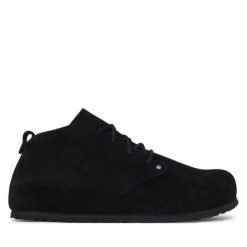 Trzewiki Birkenstock. Czarne botki sznurowane Birkenstock, bez wzorów, bez obcasa, bez zapięcia. Za 849.99 zł.