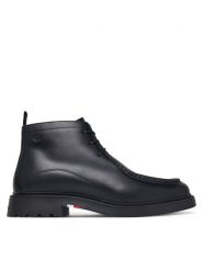 Tommy Hilfiger Trzewiki Corporate Casual Lth Moc Chukka FM0FM05987 Czarny. Czarne botki sznurowane Tommy Hilfiger, bez wzorów, ze skóry, bez obcasa, bez zapięcia. Za 749.99 zł.