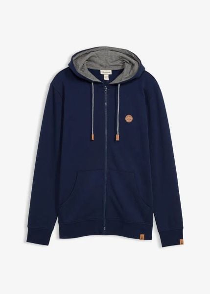 Bluza rozpinana z kapturem z czystej bawełny organicznej. Niebieskie bluzy z kapturem bonprix, l, bez wzorów, z bawełny, z kapturem. Za 122.99 zł.