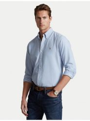 Polo Ralph Lauren Koszula Core Replen 710549084 Błękitny Slim Fit. Niebieskie koszule Polo Ralph Lauren, m, bez wzorów, z bawełny, bez kołnierzyka, bez ramiączek. Za 419.99 zł.