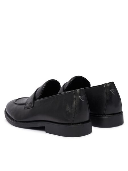 Guess Półbuty FMTDRI LEA14 Czarny. Czarne eleganckie półbuty Guess, z aplikacjami, ze skóry, bez obcasa, bez zapięcia. Za 584.99 zł.
