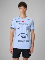 4F Koszulka meczowa replika domowa z sezonu 2025/26 męska 4F x Projekt Warszawa - niebieska L. Niebieskie t-shirty sportowe 4F, bez wzorów, z dzianiny, bez ramiączek. Za 189.99 zł.