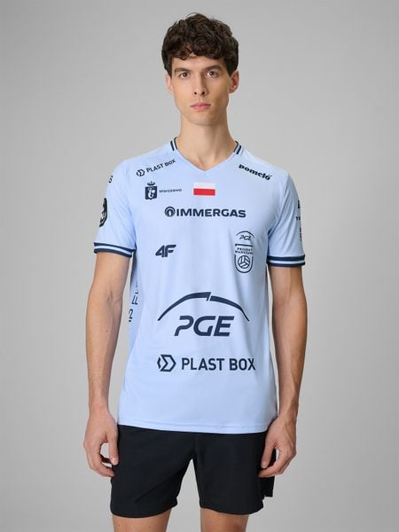 4F Koszulka meczowa replika domowa z sezonu 2025/26 męska 4F x Projekt Warszawa - niebieska L. Niebieskie t-shirty 4F, bez wzorów, z dzianiny, bez ramiączek. Za 189.99 zł.