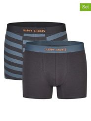 Happy Shorts Bokserki (2 pary) w kolorze czarno-niebieskim rozmiar: L. Czarne bokserki Happy Shorts, l, bez wzorów. Za 43.78 zł.