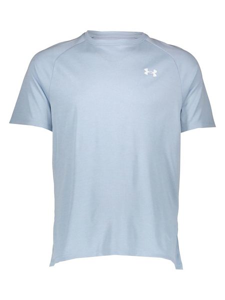 Under Armour Koszulka funkcyjna w kolorze szarym rozmiar: XL. Niebieskie bezrękawniki Under Armour, xl, bez wzorów, z materiału, bez kołnierzyka, bez ramiączek. Za 96.14 zł.