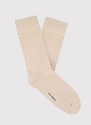 PAKO LORENTE - Gładkie beżowe skarpety w prążek. Brązowe skarpety Pako Lorente, bez wzorów. Za 39.99 zł.