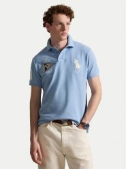 Polo Ralph Lauren Polo 710B21921002 Niebieski jasny Custom Slim Fit. Niebieskie koszulki polo Polo Ralph Lauren, m, bez wzorów, z bawełny, bez kołnierzyka, bez ramiączek. Za 949.99 zł.