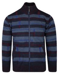 Sweter Wełniany Granatowo-Niebieski Rozpinany z Wysokim Dekoltem na Zamek, Ciepły -TRIKKO. Niebieskie swetry rozpinane Trikko, s, bez wzorów, z wełny, bez kołnierzyka, bez ramiączek. Za 285.00 zł.