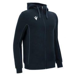 Bluza z kapturem z pełnym zamkiem błyskawicznym Macron Stage ECO. Niebieskie bluzy z kapturem Macron, l, bez wzorów, z bawełny, z kapturem. Za 424.10 zł.