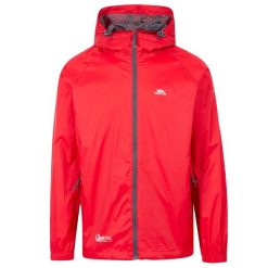 Kurtka Wodoodporna Unisex Dla Dorosłych Qikpac. Czerwone kurtki Trespass, na wiosnę, l, bez wzorów, bez kaptura. Za 164.99 zł.