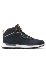 Timberland Trzewiki Field Trekker Mid TB0A652Z0191 Granatowy. Niebieskie botki sznurowane Timberland, bez wzorów, z nubiku, bez obcasa, bez zapięcia. Za 729.99 zł.