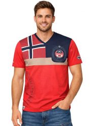 Geographical Norway Koszulka "J-Flag" w kolorze czerwonym rozmiar: S. Czerwone bezrękawniki Geographical Norway, s, bez wzorów, z bawełny, bez kołnierzyka, bez ramiączek. Za 60.99 zł.