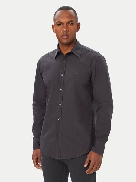 BOSS Koszula Relegant 50518304 Granatowy Regular Fit. Niebieskie koszule Boss, m, bez wzorów, z bawełny, bez kołnierzyka, bez ramiączek. Za 399.99 zł.
